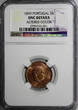 5 Reis Portugal Carlos I Bronze 1899  NGC UNC DETAILS Nice Red KM# 530 (091) NGC SPL DETAILS