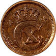 Bronze Denmark Christian X  1917 VBP; GJ 1 Ore aUNC KEY DATE SCARCE KM# 812.1(5)
