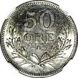SWEDEN Gustaf V Silver 1914 W 50 Ore NGC UNC DETAILS SCARCE DATE KM# 788 (140) NGC SPL DETAILS SCARCE DATE KM