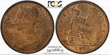 United Kingdom 1 Penny Great Britain Victoria Bronze 1886  PCGS MS63 RB Light Toned KM# 755 (3)