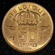 50 Centimes Belgium Baudouin I Bronze 1959  French Text UNC KM# 148.1 (24 098) SPL