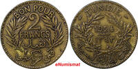 Tunisia 2 Francs 1924 TUNISIA Aluminum-Bronze 1343/1924  Mintage: 500,00... 10,74 EUR  + 12,88 EUR frais d'envoi