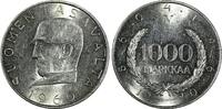 1000 Markkaa FINLAND Silver 1960 S J  Snellman Mintage-201,000 UNC KM# 43 (438) SPL