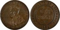 Australia 1 Penny Australia George V Copper 1934 Melbourne Mint KM# 23 (19 495) -