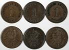 Germany 1 Pfennig Germany - Empire Wilhelm I Copper LOT OF 3 COINS 1875 A,B,G KM# 1 (5) -