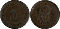 Germany 1 Pfennig Germany - Empire Wilhelm I Copper 1875 E XF SCARCE KM# 1 (19 627) -
