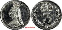 United Kingdom 3 Pence Great Britain Victoria Silver 1891 Maundy Mint-4,488 PL KM# 758 (19 984) -