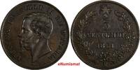 Italy 5 Centesimi Italy Vittorio Emanuele II Copper 1861 M XF KM# 3.2 (20 221) -