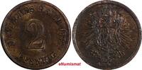 Germany 2 Pfennig Germany-Empire Wilhelm I Bronze 1874 A Berlin Mint XF KM# 2 (20 302) -
