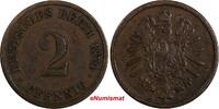 Germany 2 Pfennig Germany-Empire Wilhelm I Bronze 1874 C Frankfurt am Main Mint KM# 2(8) -