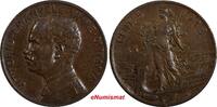 Italy 5 Centesimi Italy Vittorio Emanuele III Bronze 1918 R Last Year aUNC KM# 42 (21) -