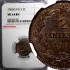 Italy 2 Centesimi Italy Vittorio Emanuele III Bronze 1903 R NGC MS64 BN KM# 38 (050) -