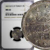  2 Kurush 1911 Turkey Mehmed V Silver AH1327 3 (1911)  NGC MS62 Toned KM... 64,42 EUR  + 12,88 EUR frais d'envoi