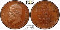 MEDAL BRAZIL SPECIMEN  1871 Pedro II Visits Belgium PCGS SP63 BN TOP GRADED (5)