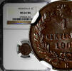 Italy 1 Centesimo Italy Vittorio Emanuele III Bronze 1903 R NGC MS64 BN KM# 35 (033) -