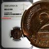Latvia 2 Santimi 1939 LATVIA Bronze 1939  NGC MS63 RB 1 YEAR TYPE Mint L... 51,53 EUR  + 12,88 EUR frais d'envoi