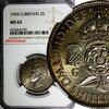United Kingdom 1944 Florin Great Britain George VI Silver 2 Shillings NGC MS62 TONED KM#855 (3) -