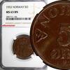 Norway Bronze 1953 Norway Haakon VII  1953 5 Ore NGC MS63 BN KM# 400 (18... 42,94 EUR  + 12,88 EUR frais d'envoi