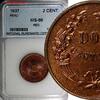 Peru 2 Centavos Peru 1937 MS66 RED Nice Toning Low Mintage-963,000 KM# 212.1 (98) -