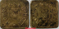 Costa Rica TOKEN COSTA RICA LAS PAVAS ROHRMOSER HNOS LTD COFFEE SQUARE 29mm R-SJS 31 (402) -