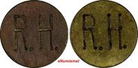 Costa Rica Token COSTA RICA Brass Rohrmoser Hermanos ''R.H.''Engraved 18 mm SCARCE (130) -