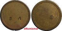 Costa Rica Token Costa Rica Bronze Countermark '' S A '' 20mm Ex.Jerry F.Schimmel (6234) -