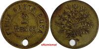 2 REALES EL SALVADOR COFFEE BRASS TOKEN SANTA ROSA  30mm Rulau-STA28 (20 106)