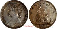 United Kingdom 1886 Farthing Great Britain Victoria Bronze Britannia KM# 753 (14 882) -