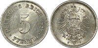 Germany 5 Pfennig Germany - Empire Wilhelm I Copper-Nickel 1889 J UNC KM# 3 (20 078) -