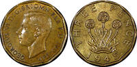 3 Pence 1945 United Kingdom Great Britain George VI Nickel-Brass 1945   WWII Issue UNC KM# 849 (423) unz