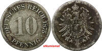 Germany 10 Pfennig GERMANY Empire Wilhelm I 1875-H-G BETTER DATE KM# 4 (9819) -