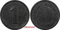 Belgium Token BELGIUM ZINC OSTENDE Casino-Kursaal Gaming - “1” - 22mm (9922) -