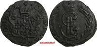 Russian Federation RUSSIA SIBERIA Catherina II Copper 1768 KM Polushka Suzun XF Early Date C# 1 (5) -