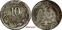 10 Centavos Mexico Silver 1883 Pi H  San Luis Potosi VERY RARE DATE KM#403.9 (82) Uncertified