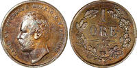 1 Öre Sweden Carl XV Adolf Bronze 1864 L.A.  XF KM# 705 (21 032) Uncertified