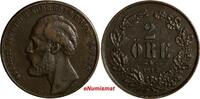 Bronze SWEDEN Oscar II (1872-1905)  1873 L.A. 2 Ore 1 YEAR TYPE KM# 729 (14 405) Uncertified