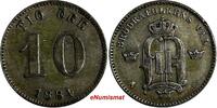 SWEDEN Oscar II Silver 1884 EB 10 Ore VF Condition KM# 755 (15 585) Uncertified