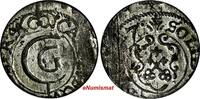 Solidus Riga CARL X of Sweden (1654-1660)Silver 1657 Schilling XF KM#50 (15 031) Uncertified