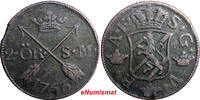 SWEDEN COPPER Adolf Frederick 1763 2 Ore,S.M Low Mintage:401,000 KM#461(2375) Uncertified