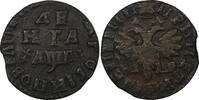 1714 Denga RUSSIA PETER I Copper 1/2 Kopek 3,75 g. aVF KM# 116 (6897) -