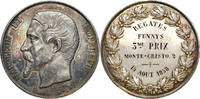 France MEDAL FRANCE NAPOLEON III Silver 1858 by Barre.Regattas de Monte-Cristo. 50mm(4) -