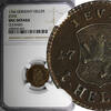 Germany 1 Heller GERMAN STATES JEVER Friedrich August Copper 1764 NGC UNC DET. KM#96(2) -