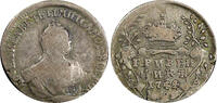 Russian Federation RUSSIA Elizabeth Silver 1744 Grivennik Inverted ''44'' VERY RARE Ex.Soderman C#116 -