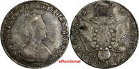 Russian Federation Russia Catherine II Silver 1792 SPB ЯА Polupoltinnik chVF Toned RARE C# 65c(279) -