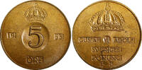 5 Öre Sweden Gustaf VI Bronze 1953  GEM BU KM# 822 (938) Uncertified