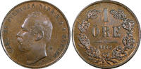 Bronze Sweden Carl XV Adolf  1872 L.A. 1 Ore UNC Condition KM# 705 (22 000) SPL