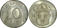 10 Öre SWEDEN Gustaf V Silver 1919 W  UNC TONED KM# 780 (21 908) SPL