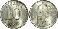 10 Öre SWEDEN Gustaf V Silver 1917 W  WWI ISSUE UNC KM# 780 (21 912) SPL