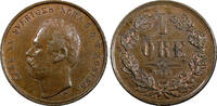 Bronze Sweden Carl XV Adolf  1872 L.A. 1 Ore UNC Condition KM# 705 (999) SPL
