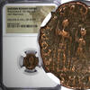NUMMUS EASTERN ROMAN Theodosius II AD 402-450 AE4 / Three Emperors NGC (031) -